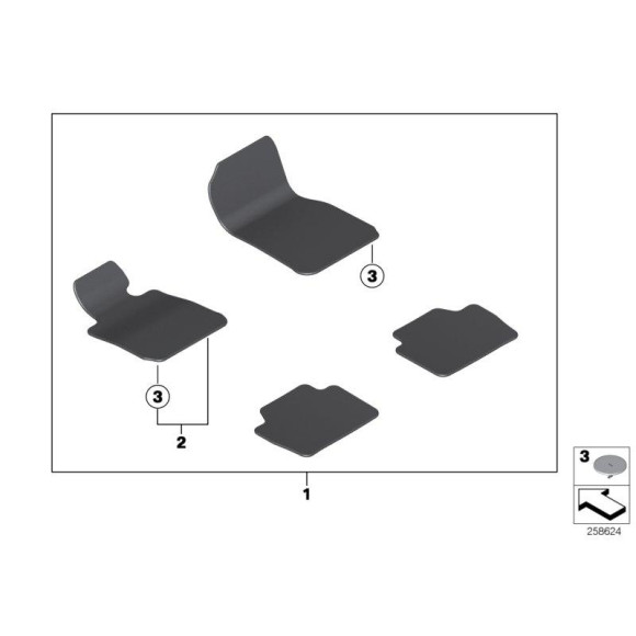 Dywaniki welurowe komplet VENETOBEIGE BMW F30 F31 F80 - 51477426315