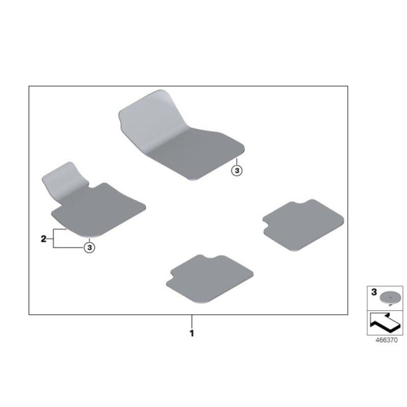Dywaniki welurowe komplet ANTHRAZIT BMW F48 X1 - 51477410382