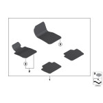 Dywaniki welurowe komplet ANTHRAZIT BMW F30 F31 316 318 320 325 328 330 335 340 - 51477426317