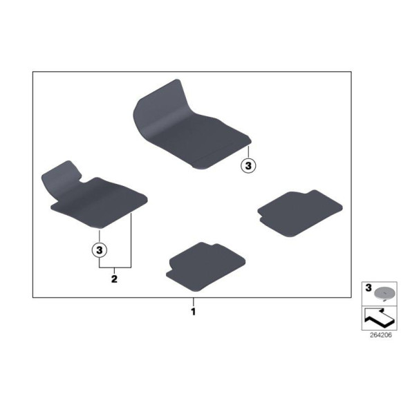 Dywaniki welurowe komplet ANTHRAZIT BMW F23 F23N - 51477352704