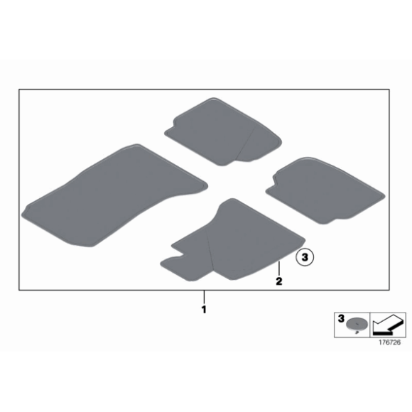 Dywaniki welurowe komplet ANTHRAZIT BMW F01N 730 740 750 - 51477337683