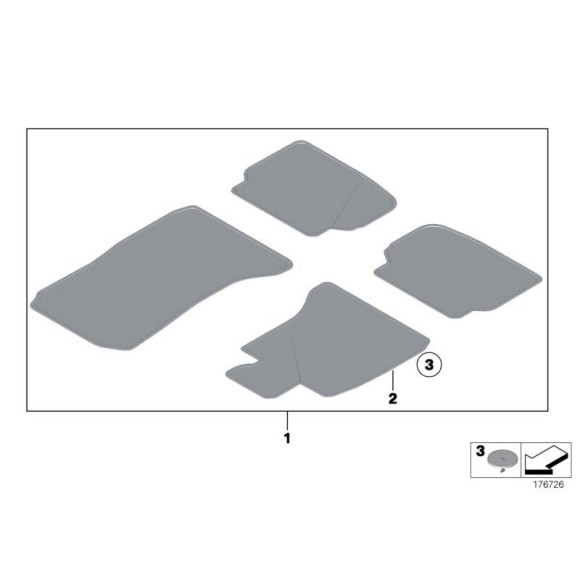 Dywaniki welurowe komplet ANTHRAZIT BMW F01N 730 740 750 - 51477337683