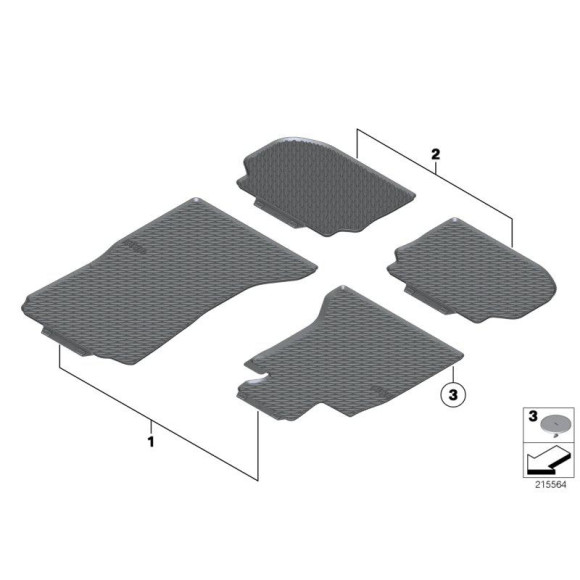 Dywaniki gumowe beżowe tył BMW F10 F10N F11 F11N 518 520 523 525 528 530 535 550 - 51472346787