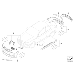 Dyfuzor BMW Performance z carbonu do pakietu aerodynamicznego typu M BMW E82 E88 - 51120414220