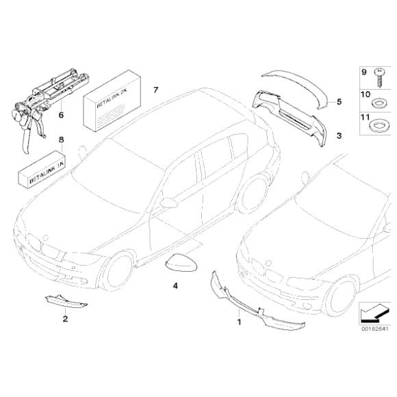 Dyfuzor BMW Performance z carbonu do pakietu aerodynamicznego typu M BMW E81 E87 E87 LCI - 51120413901