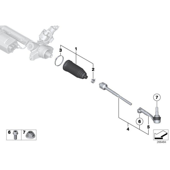 Drążek kierowniczy prawy BMW F80 F82 F83 F87 M2 M3 M4 - 32107849390