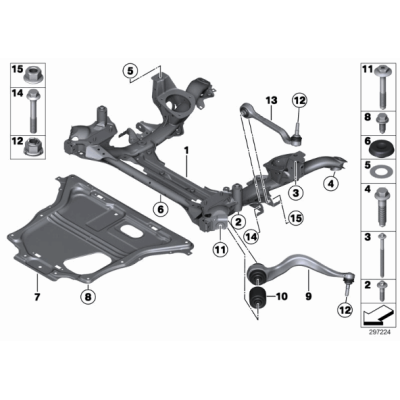 Wahacz przód tylny prawy BMW F20 F21 F22 F23 F30 F31 F32 F33 F34 F36 - 31126854728