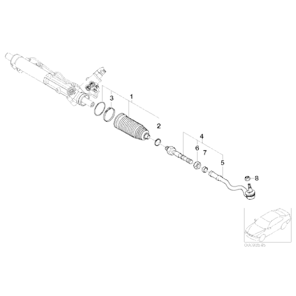 32106774335 Końcówka drążka kierowniczego BMW E53 X5 3,0d 3,0i 4,4i 4,6is 4,8is - 32106774335 - Części oryginalne BMW Łódź | Sklep internetowy BMW