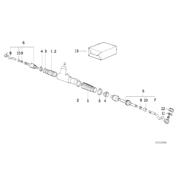 32111139316 Drążek kierowniczy prawy BMW E36 316 318 320 323 325 328 Z3 - 32111139316 - Części oryginalne BMW Łódź | Sklep internetowy BMW