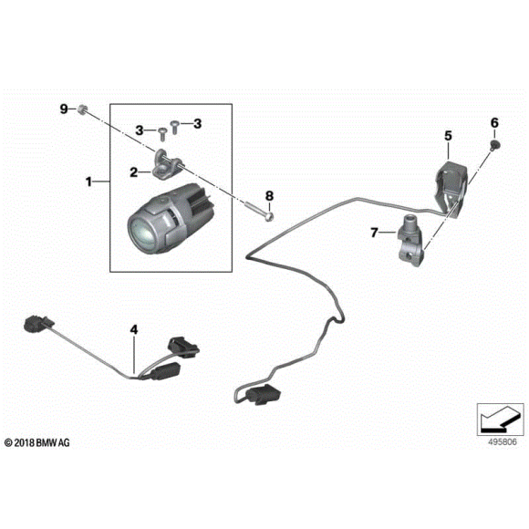 Dodatkowy reflektor led BMW K80 K72 K75 K71 K50 K51 K53 K54 K52 -  63179457322