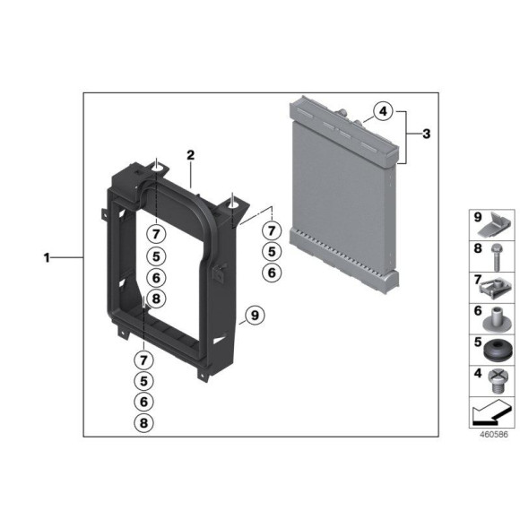 Dodatkowa chłodnica płynu chłodniczego lewa BMW X5 X6 F15 F16 F85 F86 - 17117645690