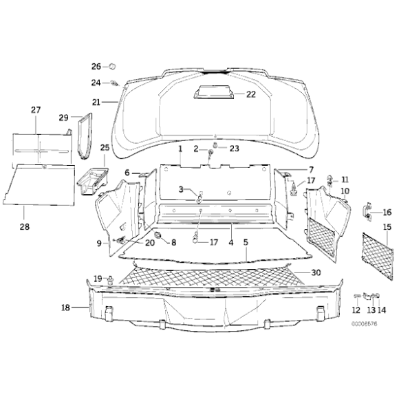 Obudowa bagażnika pasa tylnego SCHIEFER  BMW E31 840i 840Ci 850Ci 850CSi - 51471970277