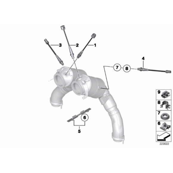 Sonda lambda BMW F07 F10N F11N F06 F12 F13 F01 F02 F16 550i 550iX 750i 50iX - 11787614322