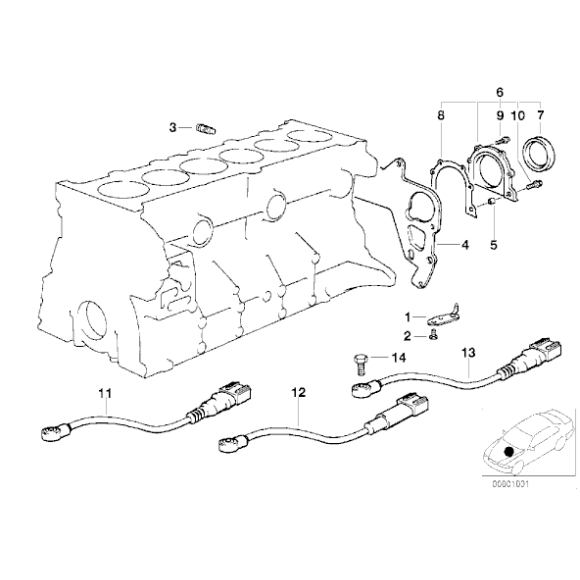 Czujnik stukowy BMW E34 E36 Z3 325i M3 525i M50 - 12141738667