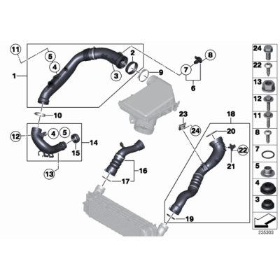 Przepływomierz BMW E70 E71 E84 E88 E90 E91 F01 F07 F10 F11 F12 F13 F15 F25 F26 - 13627593624