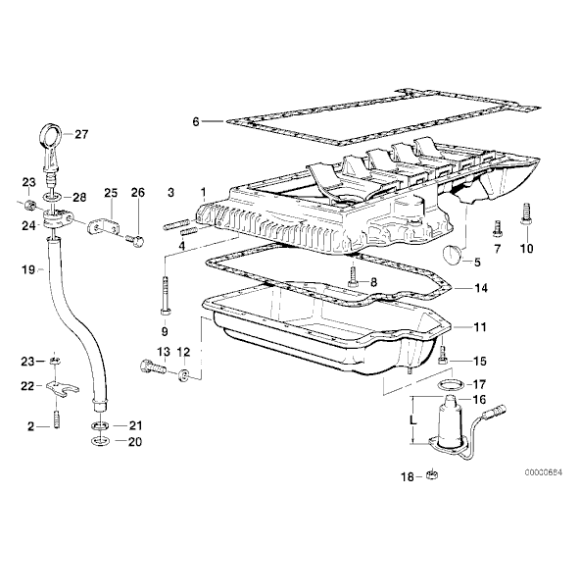 Czujnik poziomu oleju BMW E31 850Ci M73 E39 E38 728 523 520 528 prod. do 09.98r - 12611702842