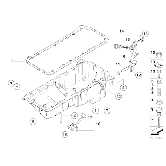 Czujnik poziomu oleju BMW E46 E39 E38 - 12617508003