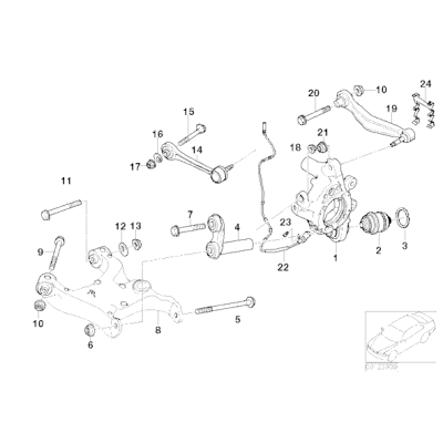 Czujnik ABS DSC tył BMW E60 E60N E63 E64 520 523 525 530 545 550 - 34526771703