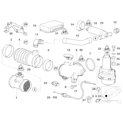 Przepływomierz BMW E34 525i 530i E32 730i E38 730i 735i E39 535i E36 325i - 13621747155