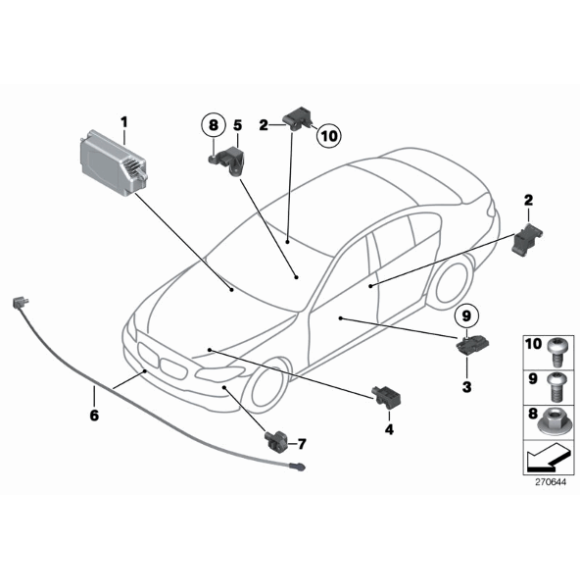 Czujnik ochrony pieszych LWL BMW F10 F11 520 523 525 528 530 525 550 - 65769318777
