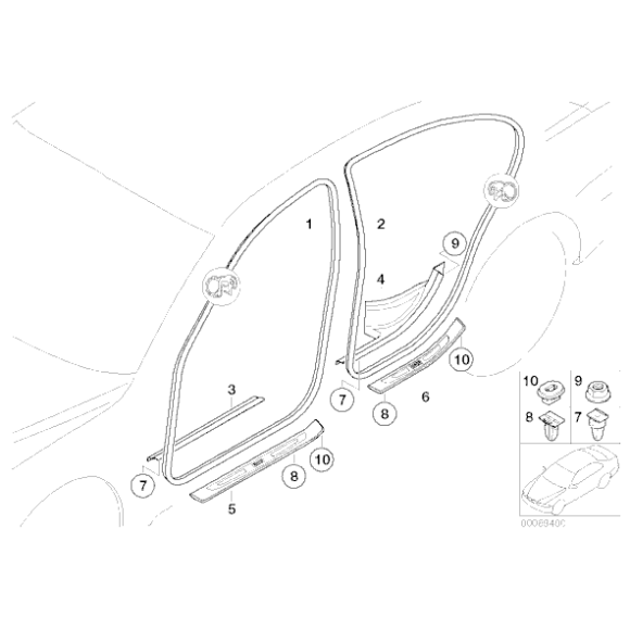 Spinka listwy progowej BMW E65 E66 730i 735i 740i 745i 750i 760i - 51477066416