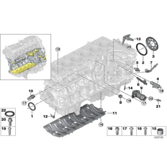 Czujnik ciśnienia oleju BMW F10 F11 F15 F20 F21 F22 F23 F25 F26 F27 F30 F36 F45 - 12618614494
