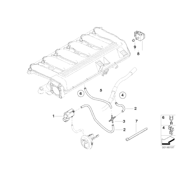 Czujnik ciśnienia EGR BMW E46 E60 E61 E65 X3 X5 E53 E63 E64 E70 E91 E90 E92 F01 F10 F11 F15 F16 - 13627792260