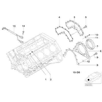 KPL. Pokryw zimering wału BMW E31 E34 E38 E39 E53 X5 V8 -11141436109