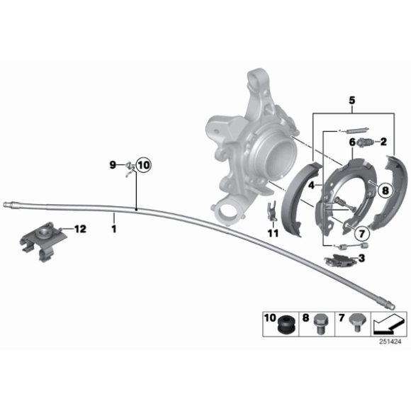 Linka hamulca ręcznego BMW F30 F31 F32 F33 F34 F36 316 318 320 325 328 330 335 418 420 425 428 430 435 440 - 34406857640