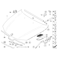 Siłownik pneumatyczny pokrywy silnika BMW E81 E87 E87N E88 116 118 120 123 125 128 130 135 M Coupe - 51237118370
