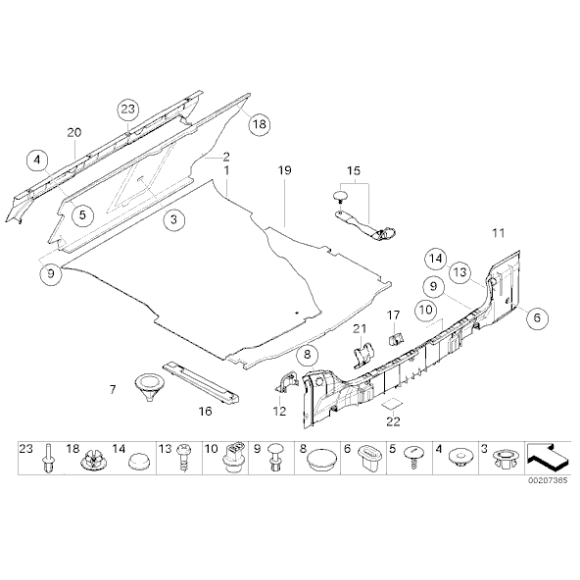 51478256162 Taśma mocująca obudowę podłogi bagażnika BMW E46 E60 316 318 320 323 325 330 520 523 525 528 530 535 540 545 550 M5 M3 - 5147825 - Części oryginalne BMW Łódź | Sklep internetowy BMW