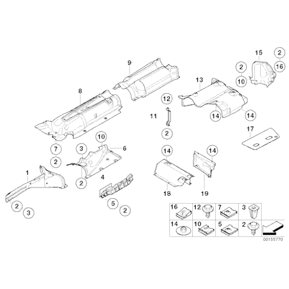 Izolacja termiczna wnęki koła tył lewa BMW E65 E66 730 740 735 745 750 760 - 51487065737