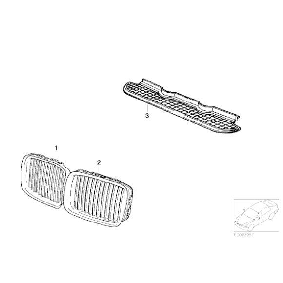 Atrapa nerka prawa BMW E36 prod. od 1996r - 51138195152
