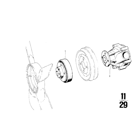 AT-Pompa wody BMW E12 E23 E24 E3 E9 525 528 530 728 730 732 733 630 633 635 - 11519070756