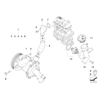 AT-Pompa wody MINI R50 R52 Cooper One 1,4i 1,6i - 11517513062