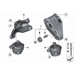 Poduszka silnika lewa BMW F02N F06 F07 F10 F11 F12 F13 640iX 535iX 740LiX - 22116859845