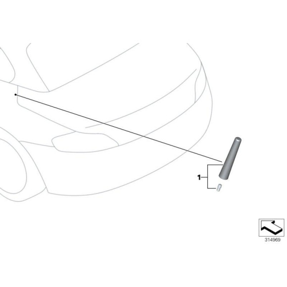 Krótka antena sportowa BMW E87 E87LCI E81 E88 E46 Z3 Z4 E85 Z4 E86 Z4 E89 - 65202296761