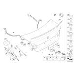 Amortyzator siłownik bagażnika tył BMW E90 E90N 316 318 320 323 325 328 330 335 M3 - 51247250308