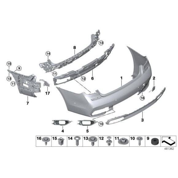 Adapter wspornik zderzaka tył BMW G11 G12 725 730 740 750 M760 - 51128061579