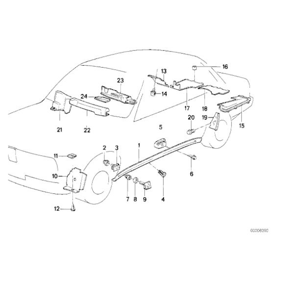 Osłona wiązki kabli silnikowych BMW E30 316i 316 318i 324d 318is 324td M3  M10 M40 - 51711380391