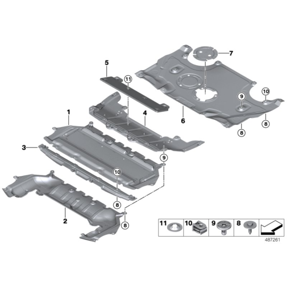 Adapter ekranu pod pokrywą silnika BMW G14 G15 G16 840dX 840i 840iX M840iX - 51758075271