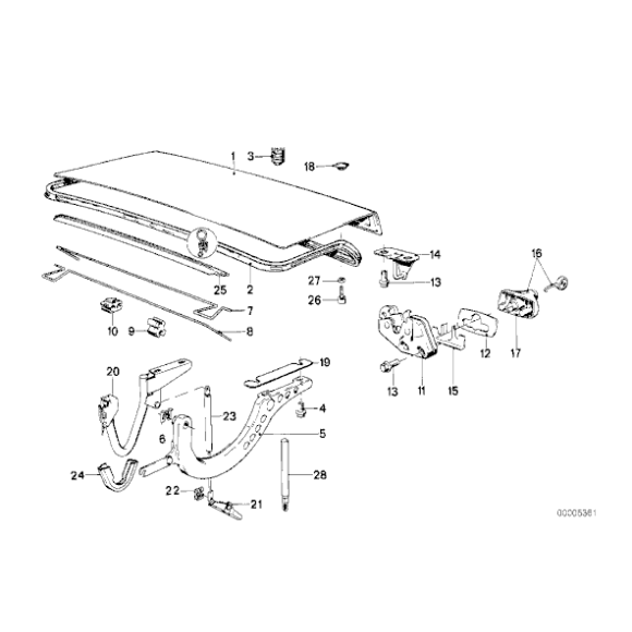 Uszczelka pokrywy bagażnika BMW E30 316 318 320 323 325 - 51711884149