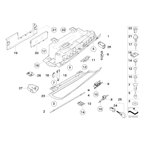 51711916197 Zatrzask schowka BMW E24 E28 E30 E31 E32 E34 E36 E38 E39 E60 E61 E90 E91 E92 K26 - 51711916197 - Części oryginalne BMW Łódź | Sklep internetowy BMW