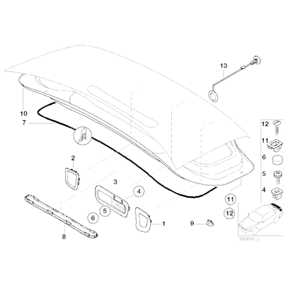 51711916199 Wkładka ryglująca obudowy bagażnika BMW E24 E28 E30 E31 E32 E34 E36 E39 E46 E60 E63 E64 E91 E93 K26 Z3 - 51711916199 - Części oryginalne BMW Łódź | Sklep internetowy BMW