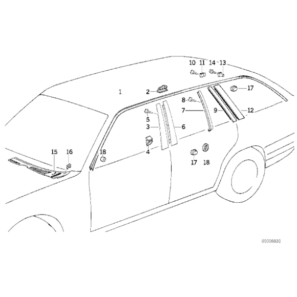 Nit rozprężny atrapy BMW E34 E32 730 735 740 750 520 525 530 535 524 540 M5 - 51711928946