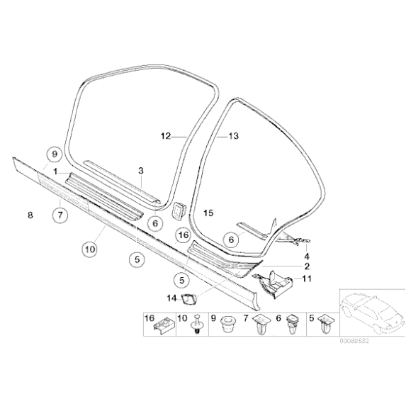 Końcówka spinki BMW E30 E46 E90 E60 E32 E65 X3 E87 F01 - 51711932996
