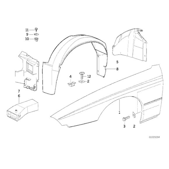 Nadkole osłona przód lewe BMW E31 840Ci 840i 850Ci 850CSi - 51711970265