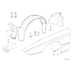 Nadkole osłona przód prawe BMW E31 840Ci 840i 850Ci 850CSi - 51711970266