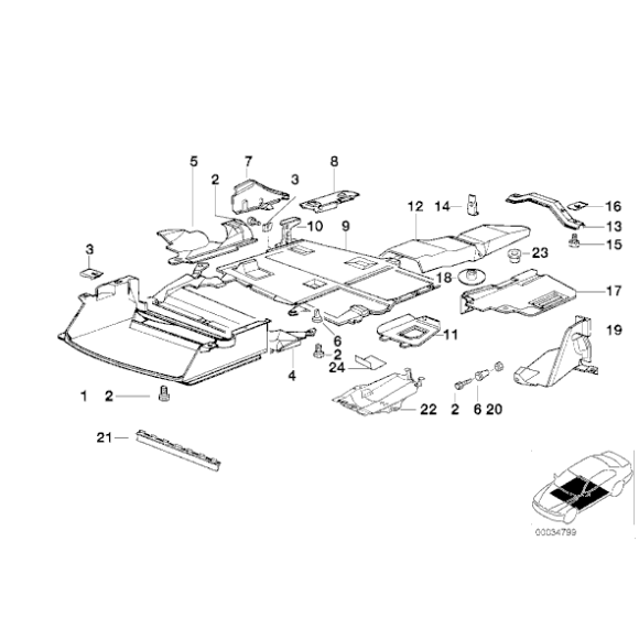 Kanał powietrza środkowy M-technic BMW E36 316i 318i 318is 320i 323i 325i 328i M3 - 51712250643