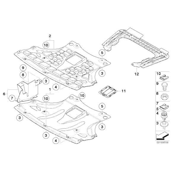 Uchwyt osłona ekranu przedziału silnika lewa BMW E83 E83N X3 2,0d 2,5i 2,0i 3,0d 3,0i 3,0si 3,0sd 2,5si - 51713404139